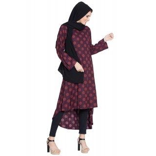 Pulka dot Asymmetrical Kurti